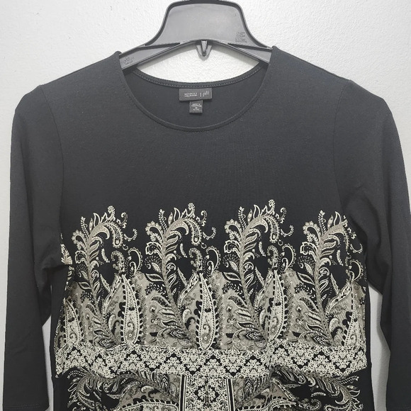 J.jill wherever collection women's mini dress size M black and cream - Picture 2 of 9